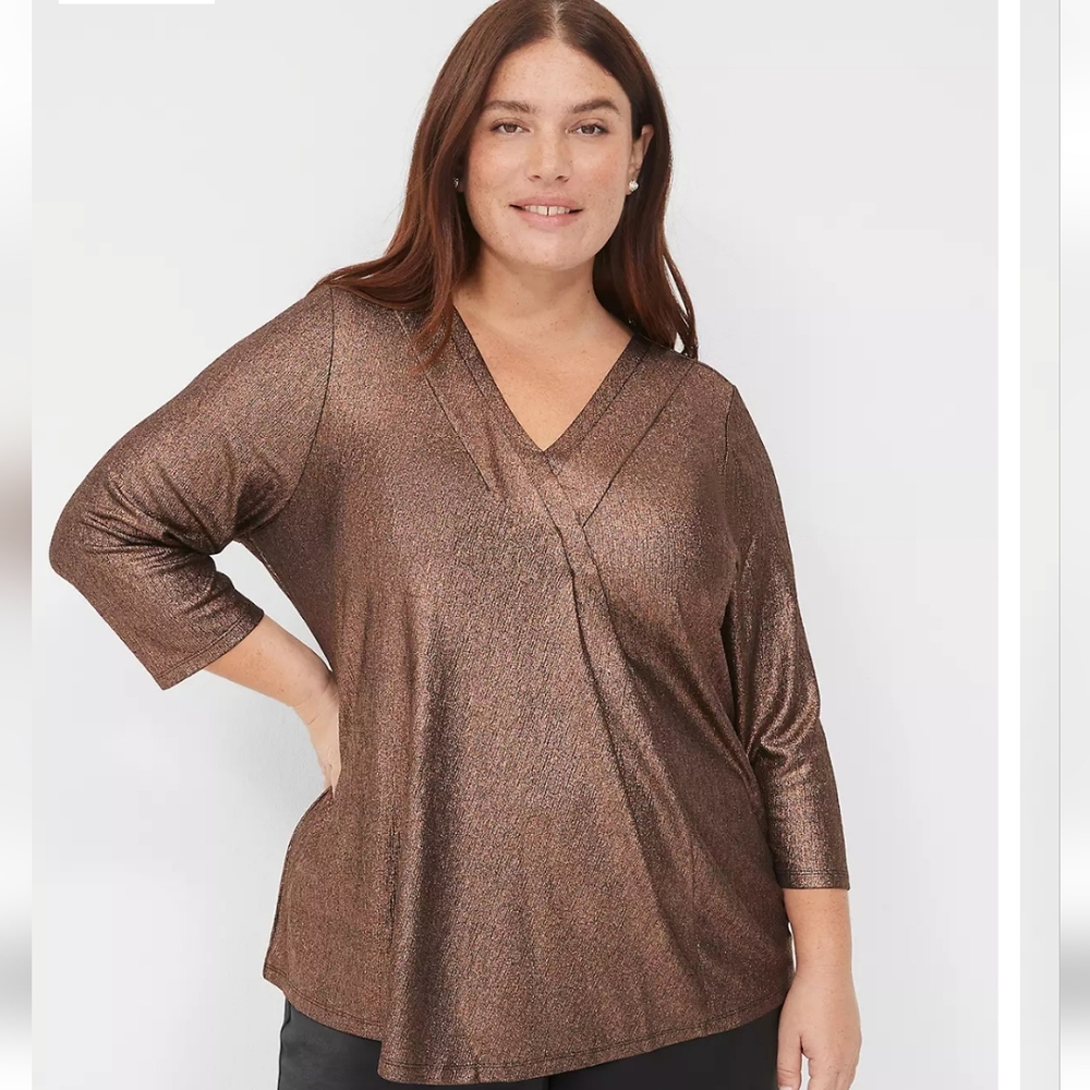 Lane Bryant Metallic Shimmer Top 18/20